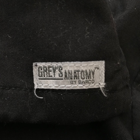 Grey's Anatomy Scrub Top Black L Front Pockets Half Button Waist Accent - Picture 10 of 16